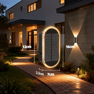 Lámpara Solar de Pared al por Mayor, Regulable, LED con Luz Arriba y Abajo, 3 Modos, Impermeable, Blanco Cálido/<span class=keywords><strong>Neutro</strong></span>, Aplique de Pared para Jardín, Balcón, Valla - Product Image 5