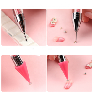 Vente en gros de pointes de cire à double extrémité pour crayon à pointiller en acrylique et diamant Pinceau pour stylo d'art des ongles en strass avec logo personnalisé pur - Product Image 6