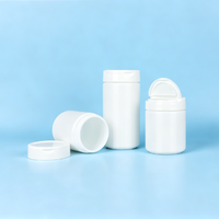 Gıda Sınıfı Beyaz HDPE Yuvarlak Plastik Hap Şişeleri, Çevirmeli Kapaklı Boş Kap, Vitamin Kapsülü Tablet Takviye Edici Gıda için