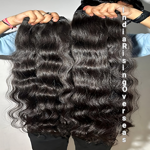 Extensions de cheveux de qualité supérieure, cheveux humains indiens, vague naturelle, non traités, qualité Remy, double trame, fabrication mécanique - Product Image 2