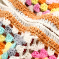 Cardigan en tricot pour femme, style bohème, crocheté à la main, motif géométrique coloré ajouré, col rond, manches longues, personnalisable, longueur midi