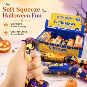 Halloween Pattern Butter Squishy Toy 12pcs/box Slow Rebound PU Sensory Food Fidget Toy for Anxiety Stress Relief Party <b>Gifts</b> - Product Image 1