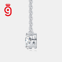 Collier JIUZUAN en moissanite étincelante à trois griffes en forme de cœur, délicat, pour fiançailles et mariage