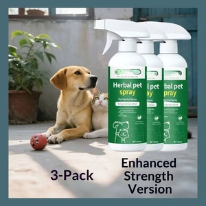 Spray anti-puces, tiques, acariens et poux <span class=keywords><strong>pour</strong></span> chiens et chats, avec déodorant naturel, en flacon plastique, 300 ml - Product Image 3