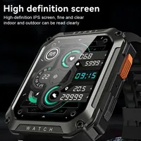 Reloj Inteligente para Hombre, Resistente al Agua, Android IOS, Monitor de Ritmo Cardíaco, Contador de Pasos, Llamadas, Correa de Acero Inoxidable Verde Militar, Caja Resistente, Deportivo