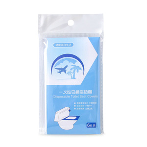 Özelleştirilmiş 6 adet tek kullanımlık plastik tuvalet oturağı kapak kamu tuvalet banyo seyahat taşınabilir tuvalet kapağı - Product Image 1