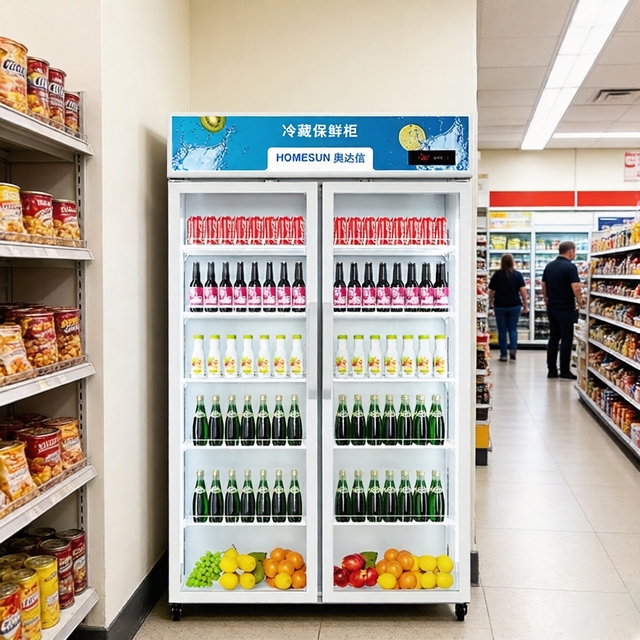 Vertical Upright Compact Refrigerators Showcase Glass Door Display Commercial Beverage Cooler for Beer Drinks Beverage