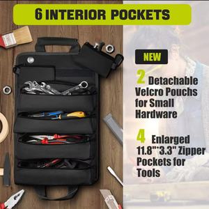 Sac de rangement enroulable pour voiture en tissu Oxford, organisateur d'outils portable pour électricien et charpentier, nouveau style transfrontalier - Product Image 2
