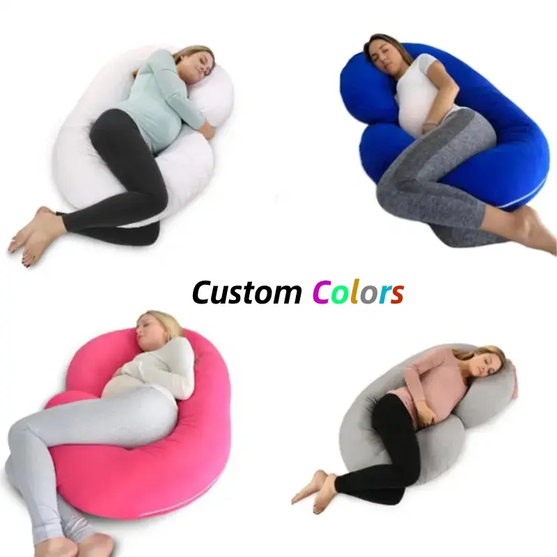 Coussin de grossesse Coolmax en coton et couverture souple en forme de C pour le corps de grossesse