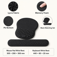 Ensemble de repose-poignets ergonomiques en mousse à mémoire de forme, tapis de souris, matériau PU non toxique, coussin thérapeutique portable pour ordinateur