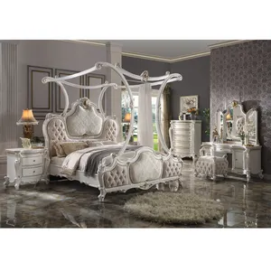 Klasik kral yatak odası takımı avrupa tarzı sıcak satış kraliyet lüks yatak odası mobilyası