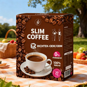 Richtek doğal bitkisel zayıflama yeşil kahve tozu anında Reishi kahve meyve aromalı nötr tadı çanta içinde paketlenmiş - Product Image 6