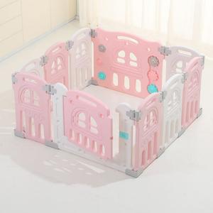 Parc de <span class=keywords><strong>jeu</strong></span> pliable pour enfants en HDPE, design château, écologique, avec base de fixation de la porte, montage facile, couleur personnalisable, espace de <span class=keywords><strong>jeu</strong></span> intérieur sécurisé - Product Image 1