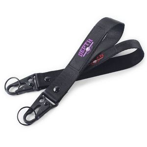 Factory Design Woven Embroidered Patch Short Eagle Hook Keychain <b>Lanyard</b> Motorcycle Wrist <b>Lanyards</b> With Logo Custom - Product Image 4