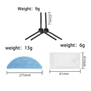 Juego de Piezas de Repuesto para Aspiradora Robótica <span class=keywords><strong>ILIFE</strong></span> V3 V3S V5 V5S V5S Pro V50 V55: Filtro Principal, Cepillos Laterales, Mopa, HEPA, Accesorios para el Hogar - Product Image 4
