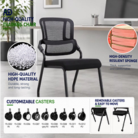 Chaise de formation avec structure métallique, sièges de conférence pour bureau, immeuble d'appartements