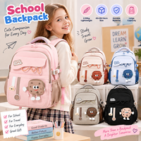 Sacs à dos de dessin animé adorables pour filles, grande capacité, sacs à livres pour élèves du primaire, cartable imperméable, Mochilas