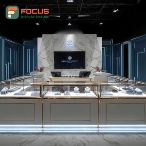 Système d'affichage de bijoux moderne pour magasin, vitrine à cadre métallique pour bijouterie de marque - Product Image 5