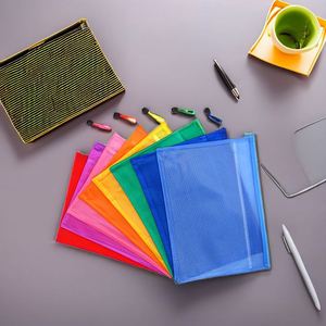 Wholesale Large Capacity Transparent Frosted Zipper <b>File</b> Bag Document Bag A3 Portable Storage Pouch Filing <b>Folder</b> With Pocket - Product Image 3