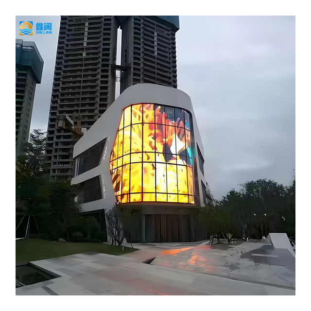 Cheap Outdoor Advertising Waterproof Transparent Foldable Portable  Flying Grid LED Mesh Screen Display Building Exterior Walls