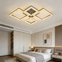 Plafonnier LED en acrylique doré JACKSUN 23,62'' Lumière tricolore Dimmable avec télécommande Plafonnier central pour salon