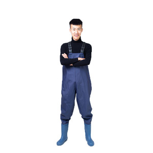 Wader de poitrine en pvc pour hommes et femmes, <span class=keywords><strong>chaussures</strong></span> de pêche et chasse imperméables, pataugeoire de poitrine avec <span class=keywords><strong>chaussures</strong></span> en pvc, offre spéciale, 2020 - Product Image 2