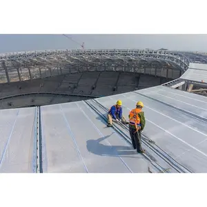 سقف مبنى ملعب كرة قدم، هيكل فولاذي طويل المدى جاهز الصنع
