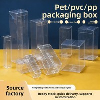 Boîtes carrées pliables transparentes personnalisées en PVC/PET/PP pour l'emballage alimentaire du pain, des gâteaux, des biscuits, modèle HB-002