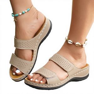 Sandalias de Verano para Mujer con Suela Gruesa, de Una Sola Tira y Punta Abierta, Talla Grande, para Playa y Exteriores, con Plantilla de PVC - Product Image 2