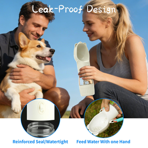 New Release Portable Travel Drinking Bottle Heat Resistance Water Bottle with Food Container for Dog <b>Cat</b> - Product Image 5