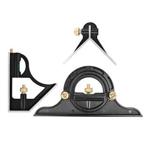 <span class=keywords><strong>Regla</strong></span> de ángulo combinada multifunción de acero inoxidable <span class=keywords><strong>para</strong></span> carpintería, con transportador de ángulos y buscador de centro - Product Image 4
