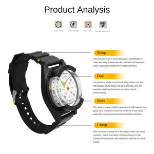경량 전술 손목시계 나침반 베젤 방수 충격 방지 야외 생존 하이킹 다이빙 정밀 손목 나침반 - Product Image 3