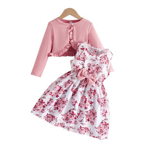 Koreaanse Stijl Paars Baby Meisje Verjaardag Jurken Bloemenmeisje Kinderkleding Voor Bruiloft Mooie Kid Girl Jurk Met Jas - Product Image 2