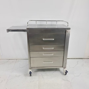 Hoogwaardige 304 roestvrijstalen ziekenhuis meubilair verpleegkar met wielen voor het overbrengen van medicijnen naar ziekenhuizen - Product Image 4