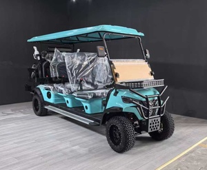 White and Black Electric Off-Road Golf Cart 5-6 Seats 72V 30-50Km/h 90km <b>Range</b> Sightseeing Cart - Product Image 6