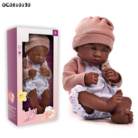 Poupée reborn noire en silicone de 14 pouces, ressemblant à un vrai bébé