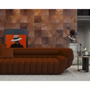 E & R Hout 3d Reliëf Textuur Planken Home Bar Decoratie Golf Puzzel Houten Bekleding Houten Lambrisering Bladen