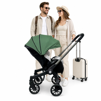 Poussette bébé pliable 4 en 1 en alliage d'aluminium, marque privée OEM, pour les sorties en plein air et les promenades dans les parcs