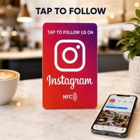Carte NFC personnalisée Instagram pour table – Suivez-nous sur les réseaux sociaux en appuyant – Carte en acrylique plexiglas – Vente en gros OEM ODM pour restaurants et cafés