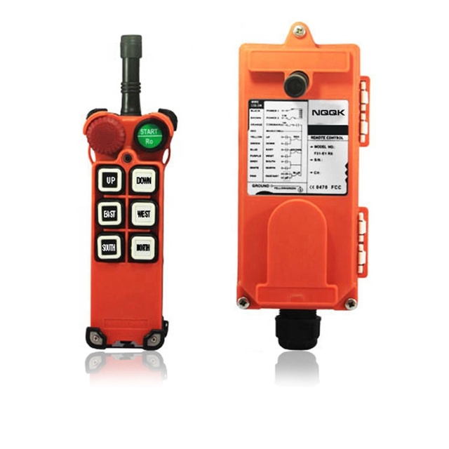 F21-E1 Industrial Wireless Remote Control 6 Single Step Buttons DC 3V (2 AA Size Batteries)