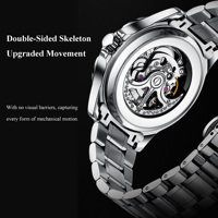 Montre mécanique automatique de luxe pour homme 9269, squelette, acier inoxydable, mouvement mécanique visible.