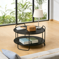 Table basse minimaliste en métal et bois cintré pour la maison, l'hôtel ou la salle d'attente, salon, mobilier de salle à manger