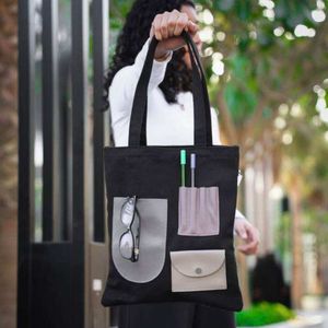 Sac fourre-tout en toile portable pour étudiants avec fermeture à glissière grande capacité et plusieurs couleurs de bonbons pour une utilisation durable - Product Image 5