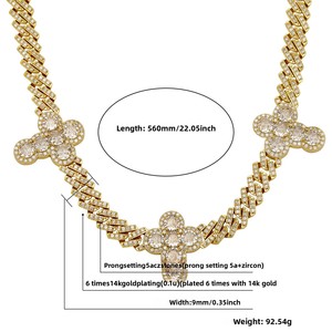 สร้อยคอคิวบาแบบไมโครอินเลย์สไตล์ฮิปฮอปยอดนิยมข้ามพรมแดนยุโรปอเมริกา สำหรับทุกเพศทุกวัย ขายส่ง - Product Image 4