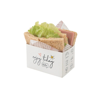 Logo jetable écologique de qualité alimentaire Boîte d'emballage pour sandwich carré épais Récipient alimentaire à emporter biodégradable