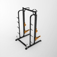 Machine Smith multifonctionnelle avec rack de squat et cage de musculation pour usage domestique, équipement de fitness certifié CE, rack demi-cadre avec verrou de sécurité