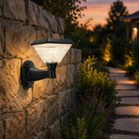 Lámpara de Pared Moderna Decorativa Resistente a la Intemperie, 185 mm, Cargada con Panel Solar, Sensor Automático, Lámpara Solar para Exteriores, Jardín, Patio, Hogar