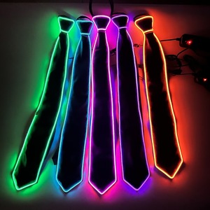 New Arrival Glowing LED Men's Ties Fashion Style EL Wire Design 10 Colors Diwali Easter Evening <b>Party</b> <b>Decorative</b> Tie - Product Image 5