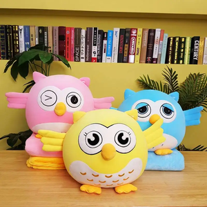 Couverture d'oreiller en peluche hibou de confort pour bébé 2 en 1 avec couverture - Product Image 2