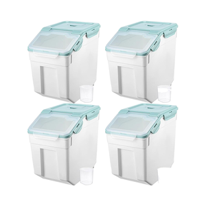 Màu xanh 55 lbs gạo lưu trữ <span class=keywords><strong>container</strong></span> với bánh xe không bị rò rỉ PP thực phẩm lưu trữ hộ<span class=keywords><strong>p</strong></span> con dấu khó<span class=keywords><strong>a</strong></span> BPA-free Home Organizer - Product Image 1